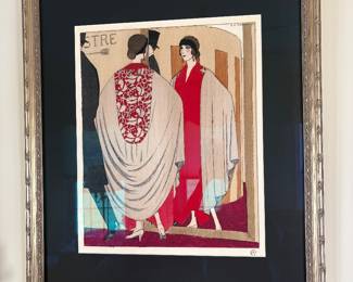 Framed Erte Art Deco fashion print