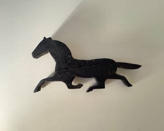 Black metal running horse silhouette wall decor