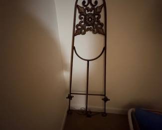 Tall wrought iron scroll floor easel display stand