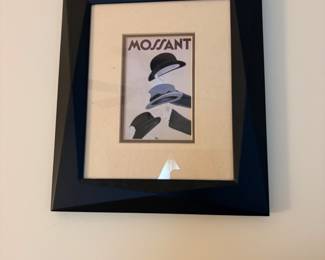 Framed Mossant hats vintage advertising art print