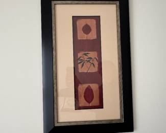 Framed and matted botanical leaf art print, second view