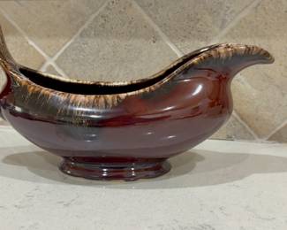 Hull brown drip glaze gravy boat, second view
