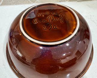Hull brown drip glaze bowl, Oven Proof USA mark on bottom