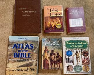 Book lot of Bible history, mythology, and folklore reference titles