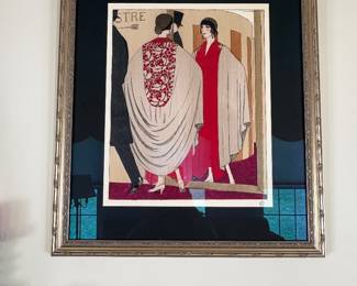 Framed Erte Art Deco fashion print