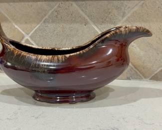 Hull brown drip glaze gravy boat