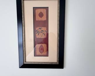 Framed and matted botanical leaf art print