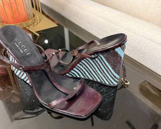 Vintage Gucci sequin Wedges 8.5