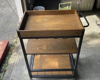 065 rollingbarcartwithwoodshelvesandm