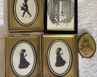 179 pressedfloralovalartworkandsilhouet