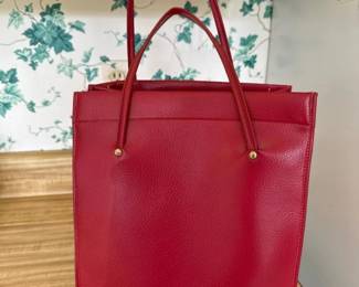 320 vintageredstructuredleathertotebag