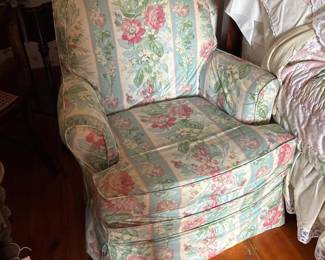 254 floralupholsteredclubchairyellowvel