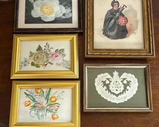 135 framedfloralwatercolorprintspapercut