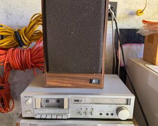 Vintage Sony STR-V1 Stereo Receiver, TC-K22 Cassette Deck & AR18 Speaker