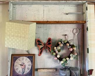 Assorted Home Decor Collection - Decorative Clock, Lamp, Butterfly, Wreath & More