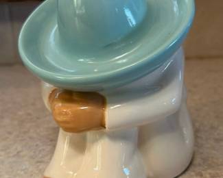 Ceramic Figurine of Sleeping Man with Blue Sombrero - Siesta Decor