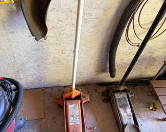 Lot of 2 Hydraulic Floor Jacks - Sears 2 Ton & Orange Hydraulic Trolley Jack
