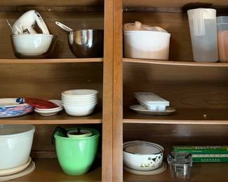 Assorted Kitchenware Lot - Corning Ware Coffee Pot, Bowls, Pitchers & Storage