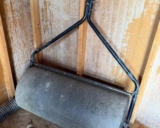 Heavy-Duty Lawn & Garden Roller with Steel Frame and Pull Handle