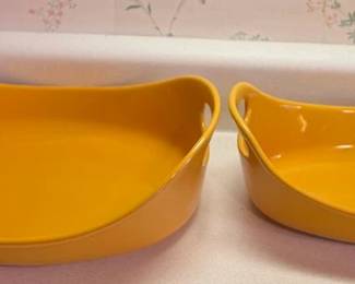 Rachael Ray Orange Stoneware 1.25 & 2.25 Qt Oval Baking Dish Set