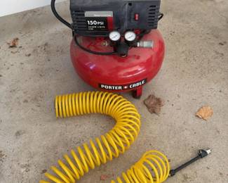 Porter-Cable 6-Gallon 150 PSI Pancake Air Compressor with Coiled Air Hose
