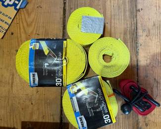 Reese Secure 30' x 2" Heavy-Duty Winch Straps 3,300 lb Load Limit & Tie-Down Strap Lot