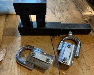 Haul-Master 5000 lb High-Low Trailer Hitch Extender with Pair of Ford FoMoCo Tow Hooks