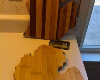Michigan-Shaped Wood Cutting & Serving Boards Bamboo & Mixed Hardwood