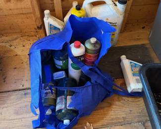 Assorted Automotive Fluids, Motor Oil & Propane Fuel Cylinders Lot