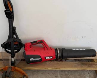 Bauer 20V Cordless Leaf Blower & WORX 20V String Trimmer/Edger Yard Tool Lot