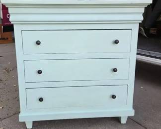 Painted 3Drawer Chest of Drawers  Soft Mint Green