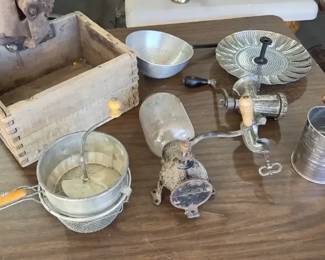 Vintage Kitchenware Food Grinders, Sifters, Strainers  Cho