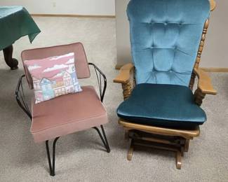 Accent Chair  Wood Glider Rocker