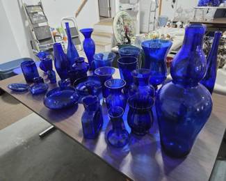 Cobalt Blue Glass Vase  Decorative Glass Collection