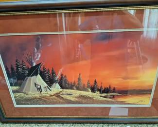  06 Iron Cloud 1988 Native American Tipi Camp Framed Art