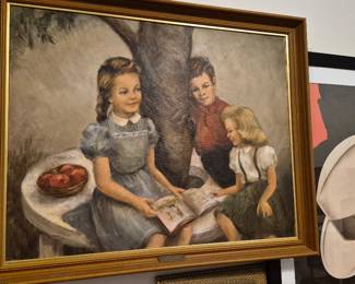 Amelia James  Original Oil “Under the Apple Tree”
