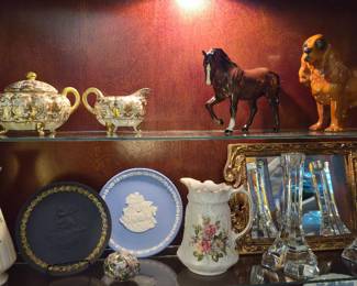 Vintage Nippon  Creamer/Sugar, Beswick Horse, Wedgwood, Belleek Vase 