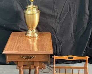 Leick End Table, Lamp, Magazine Rack