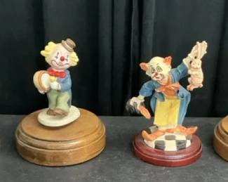 4 Clown Figurines