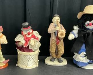 Handmade Clown Rag Doll, Figurines Music Box