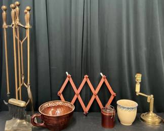 Fireplace Tool Set, Pottery, More