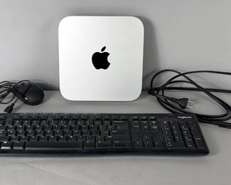 Apple Mac Mini, Model A2686, Factory Reset, Mac Mini Power Cord, Logitech Keyboard, And Wired Mouse, Qty 4