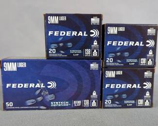 Federal 9mm Luger Ammo, Approx Qty 110 Rds