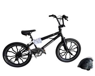Mongoose Black Freestyle BMX Bike Mag Wheels Helmet