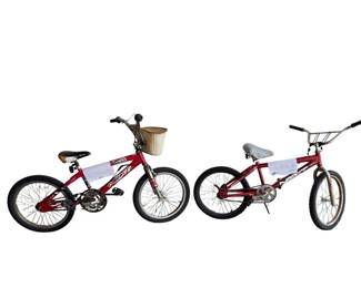 2 Red Youth City with Basket & BMX Bike