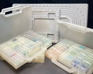 BeadSmith Bead Boards and Stackable Plastic Bead Containers Storage Cases w Additional Loose Beads