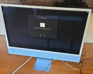 2021 Apple 24 iMac A2439 Blue Powers On, Wiped
