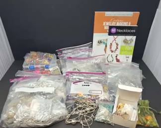Large Assorted JewelryMaking and Repair Supplies Lot Incl. Beads, Components, Instructional Books