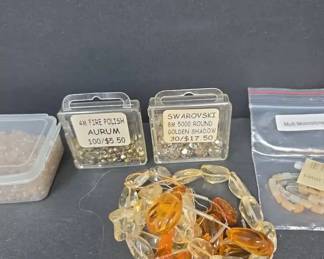 Large Assortment of JewelryMaking Supplies Incl. Beads, Findings, Crystals, and Other Components