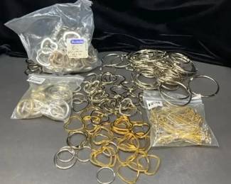 Large Assortment of Gold SilverTone Rings and Findings for Crafting or Jewelry Making